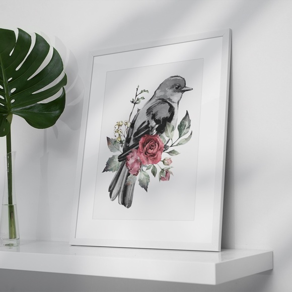 Watercolor Illustration Cute Bird Wall Art Print Poster UNFRAMED - Picture 4 of 10
